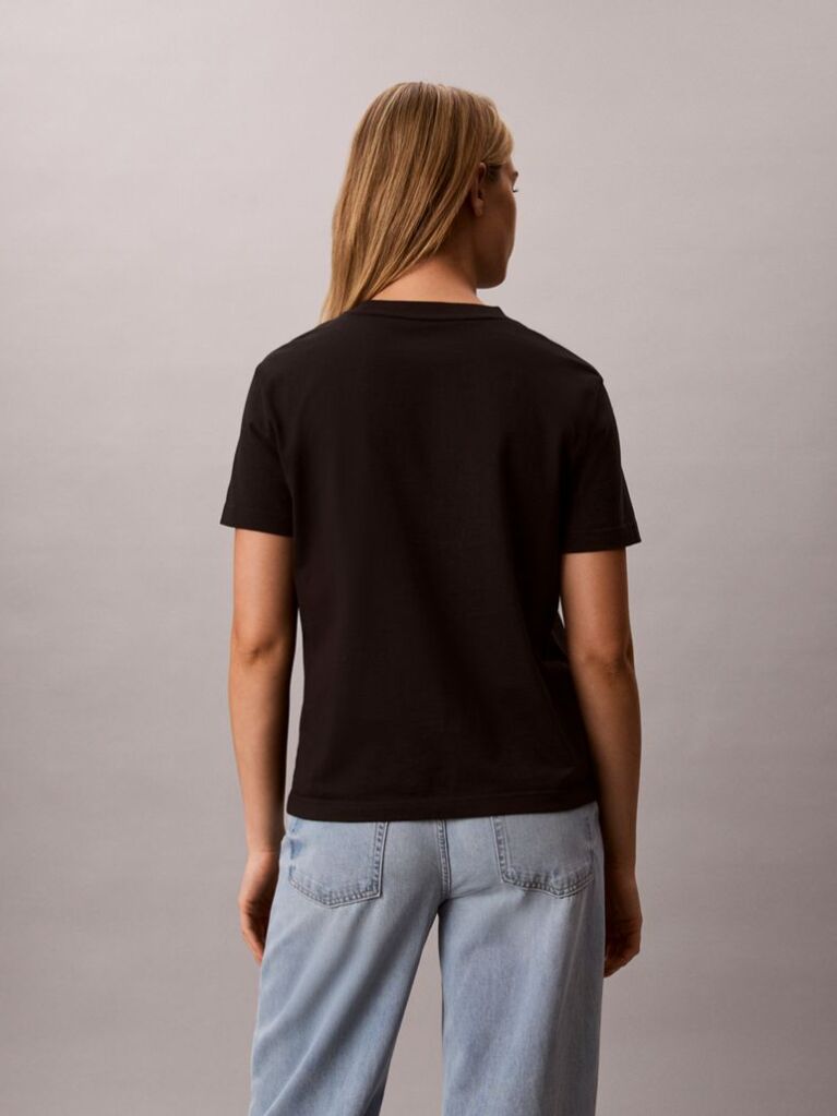 Black Monogram Appliqué T-shirt  Women