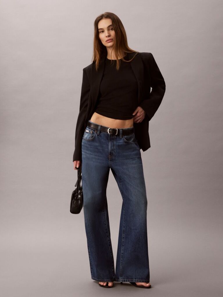 Denim Blugi Cu Croiala Wide Leg  Femei