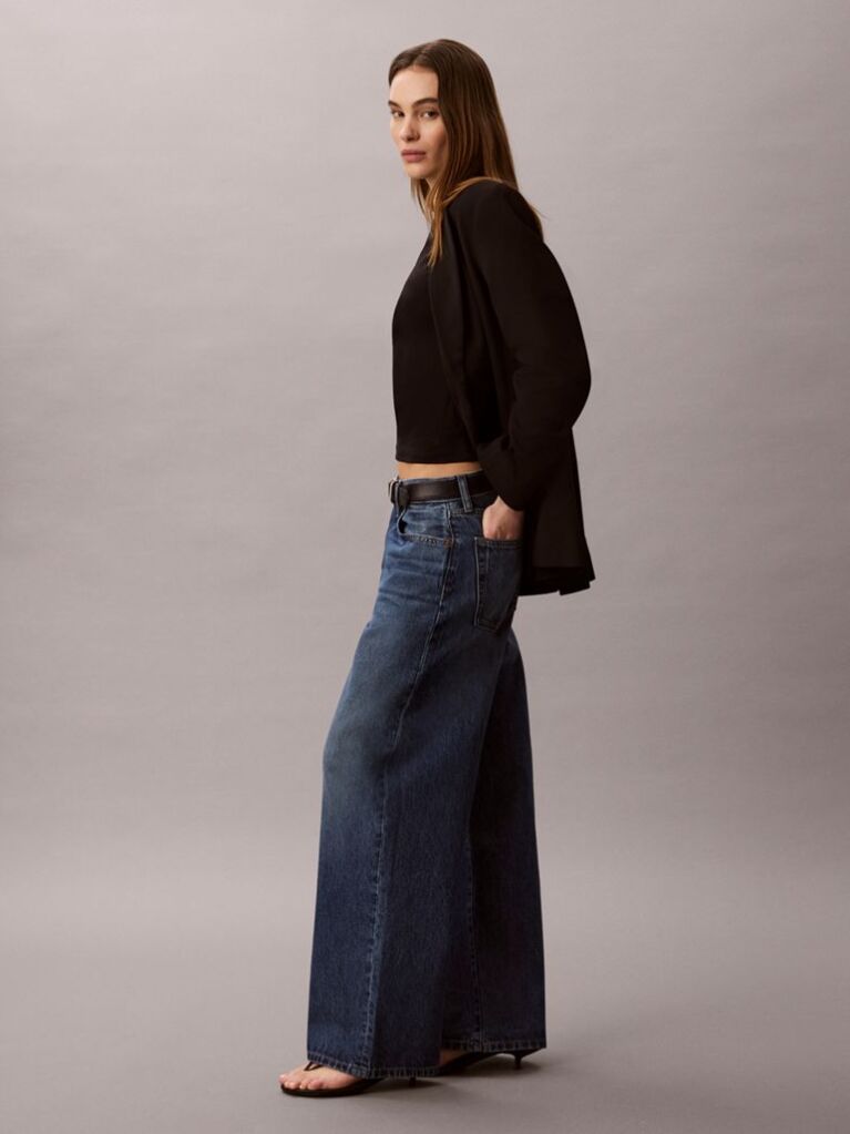 Denim Blugi Cu Croiala Wide Leg  Femei