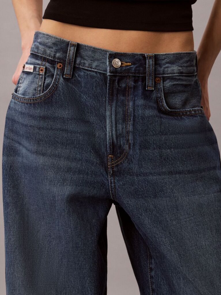 Denim Blugi Cu Croiala Wide Leg  Femei