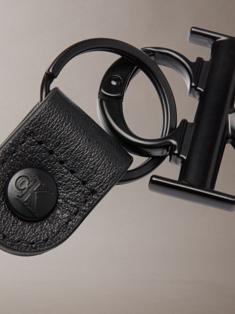 Black Bold Monogram Key Fob  Men