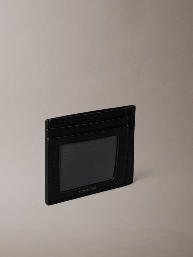 Negru Portcard Texturat Cu Logo Emblema  Barbati