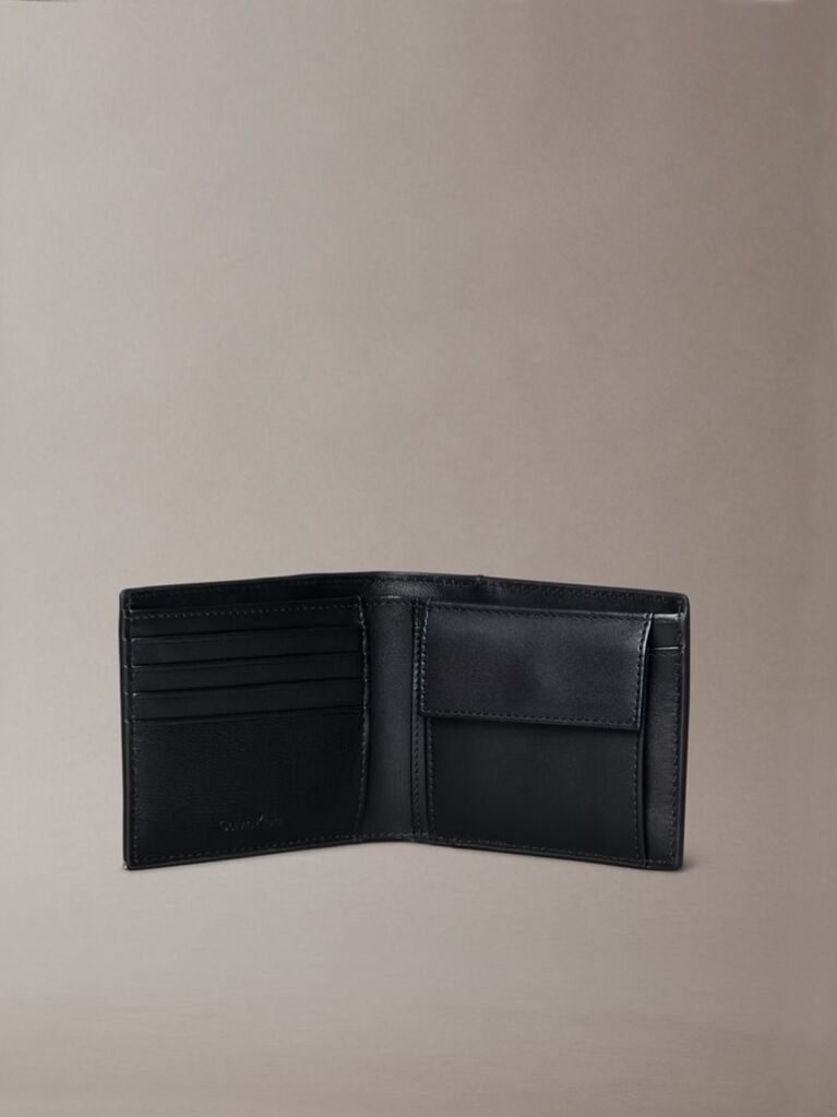 Black Leather RFID Billfold Wallet  Men