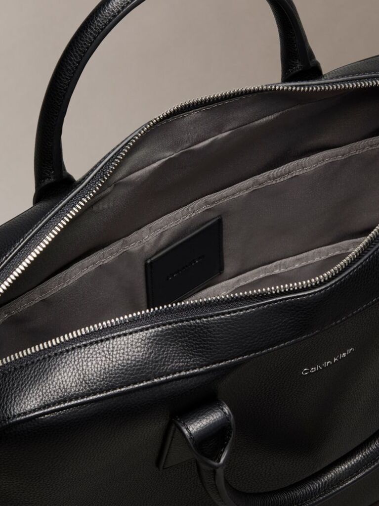 Black Micro Pebble Commuter Bag  Men