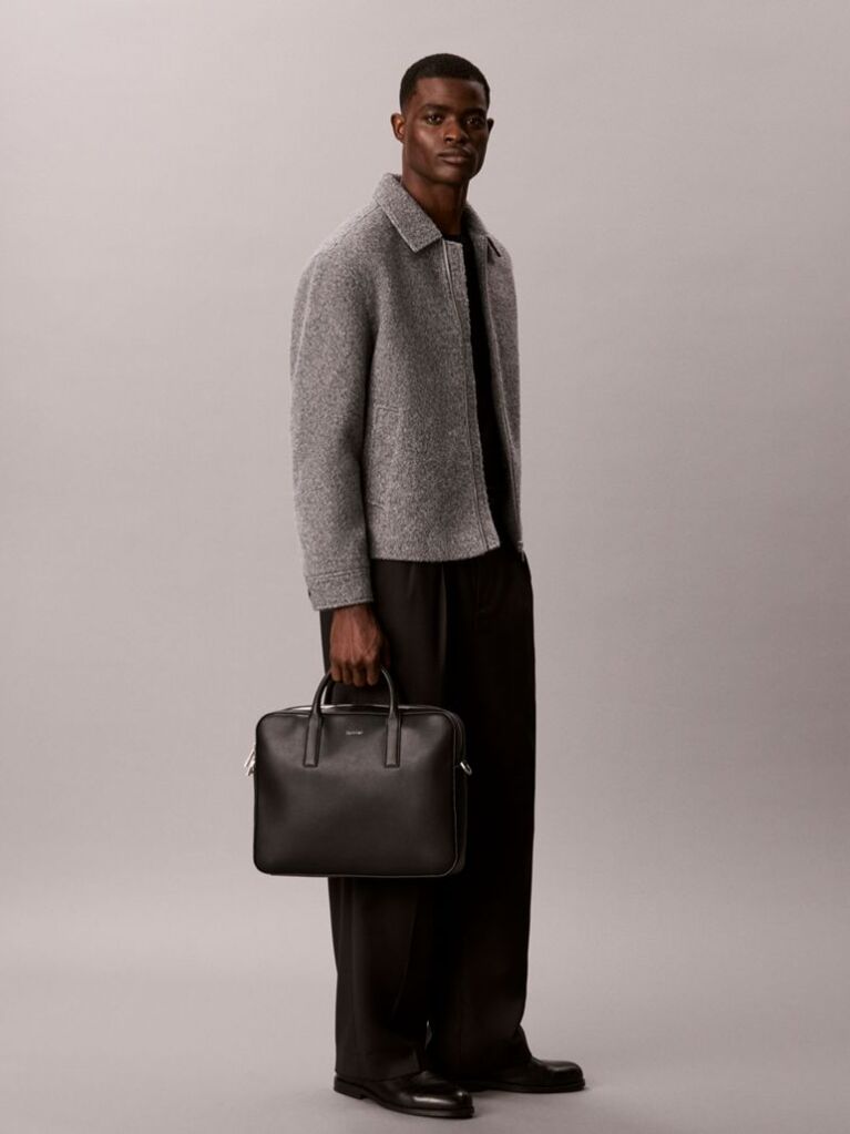 Black Micro Pebble Commuter Bag  Men