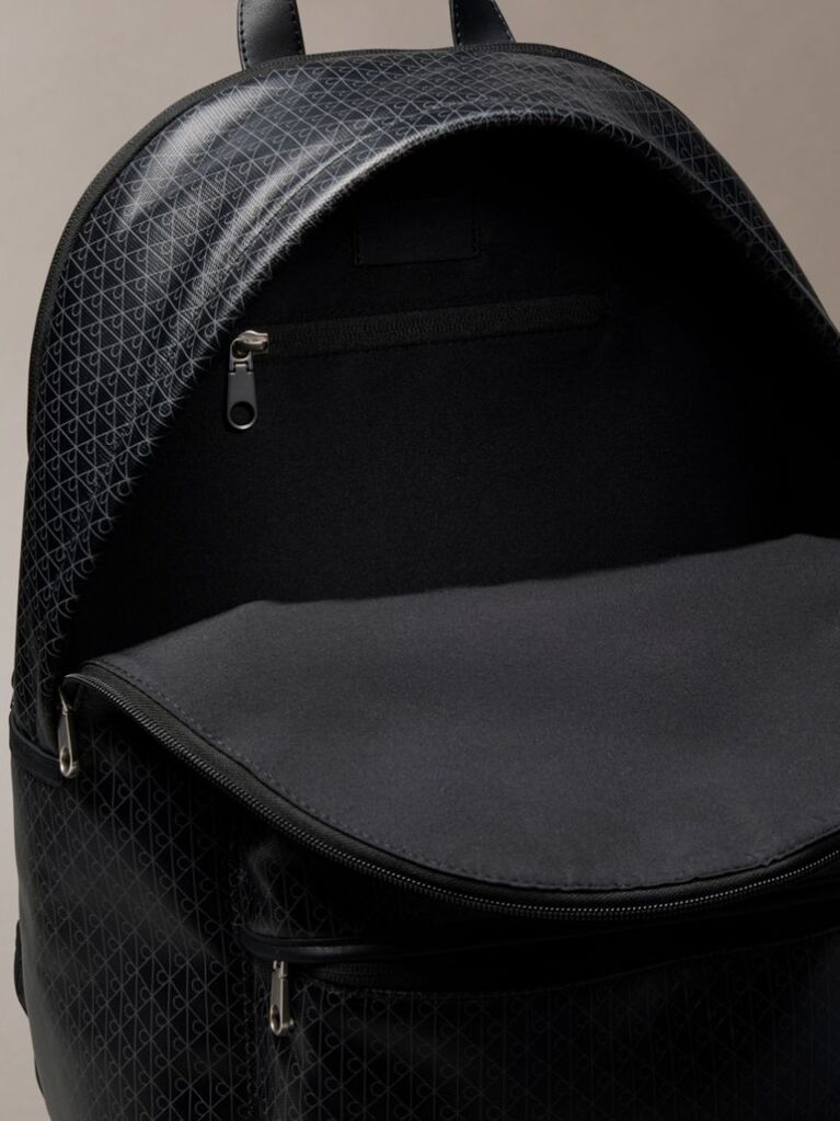 Negru Rucsac Din Canvas Imprimat Cu Emblema Logo  Barbati