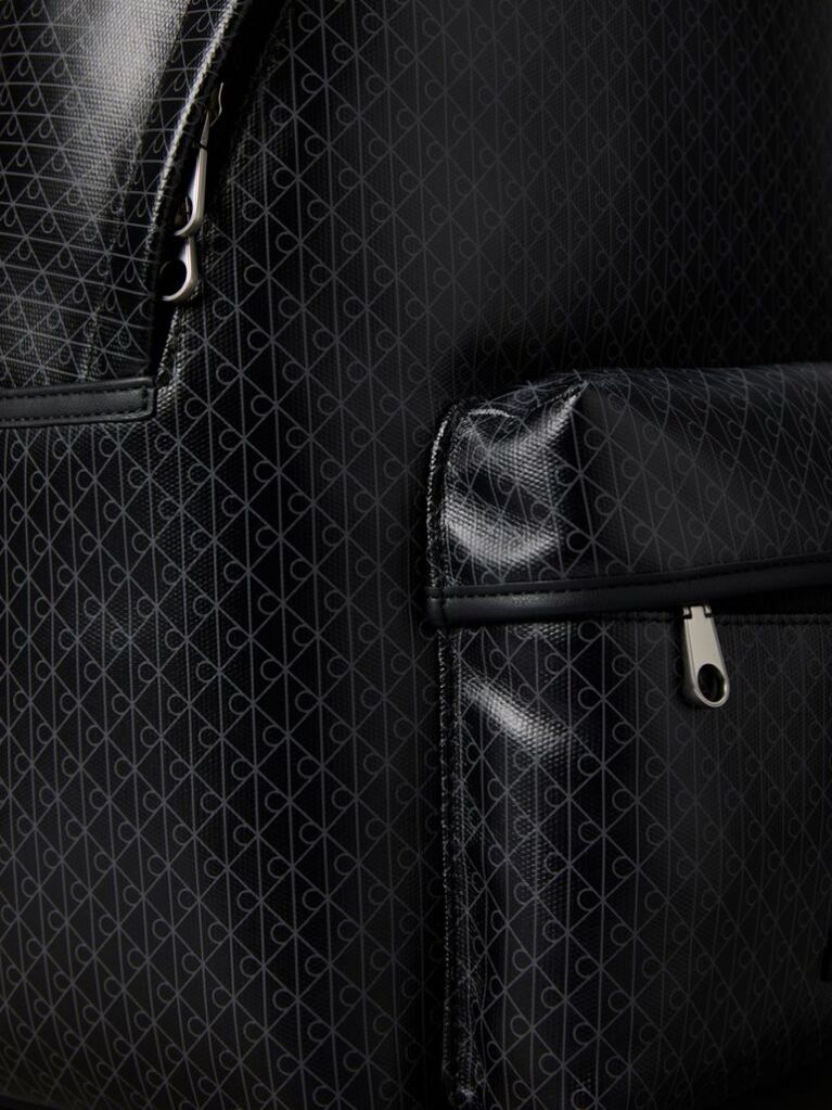 Negru Rucsac Din Canvas Imprimat Cu Emblema Logo  Barbati
