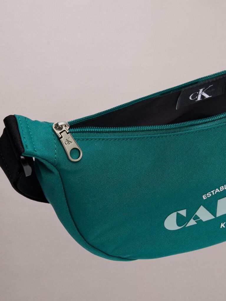 Verde Geanta Tip Banana Crossbody Din Material Textil Cu Logo Grafic  Barbati