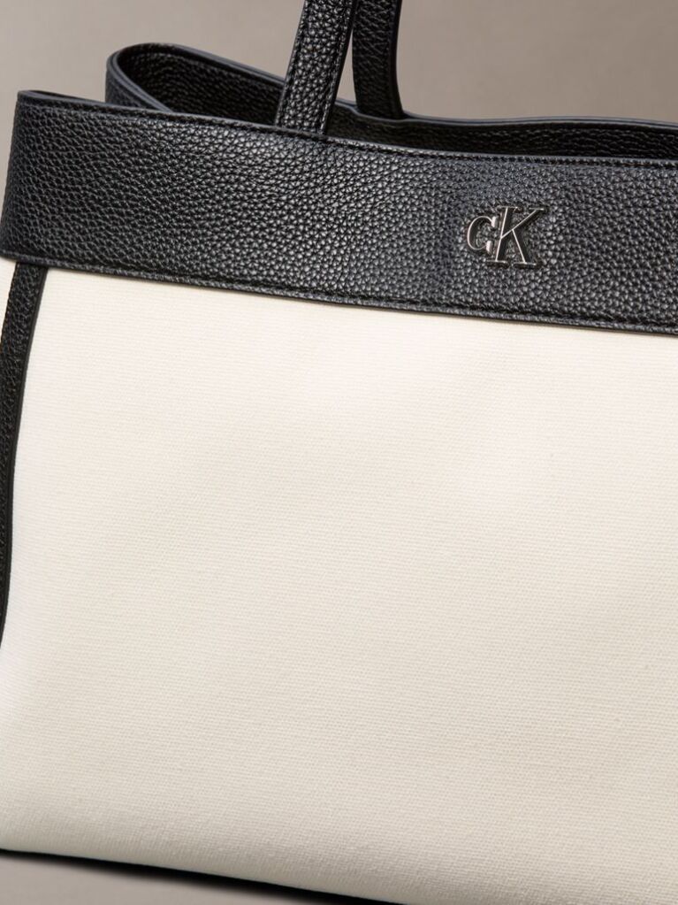 Alb Geanta Tote Din Bumbac Canvas  Femei