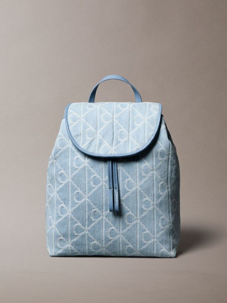 Denim Rucsac Din Denim Cu Logo Jacquard  Femei