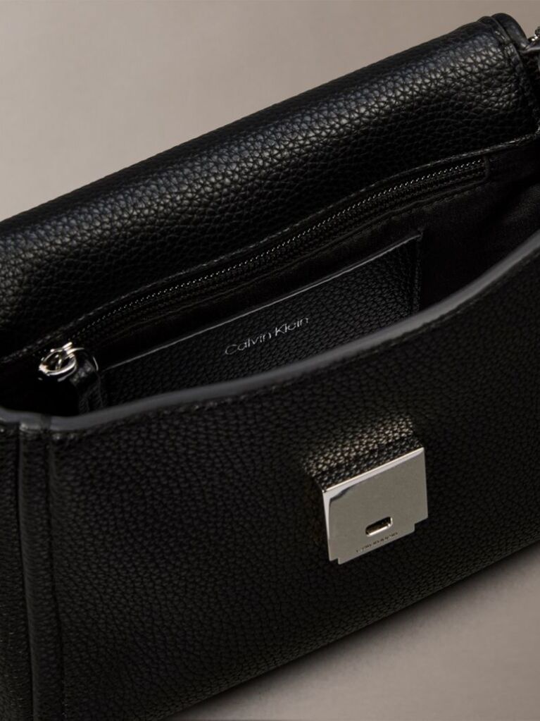 Negru Geanta Crossbody Din Piele Granulata  Femei