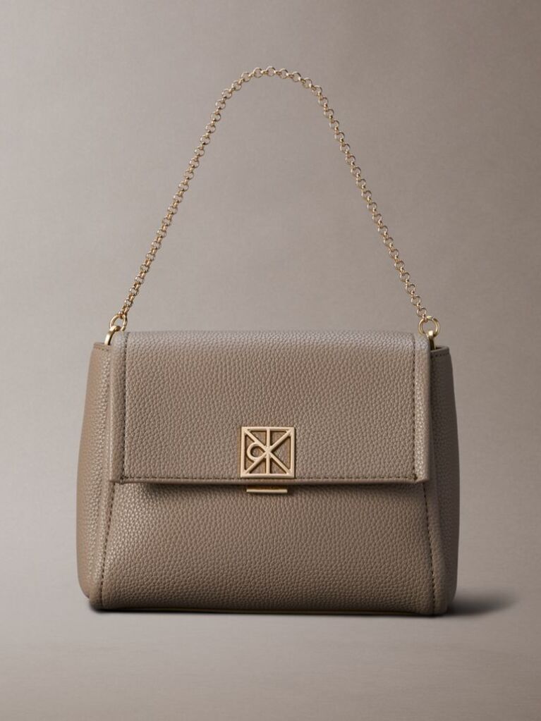 Bej Geanta Crossbody Din Piele Granulata  Femei
