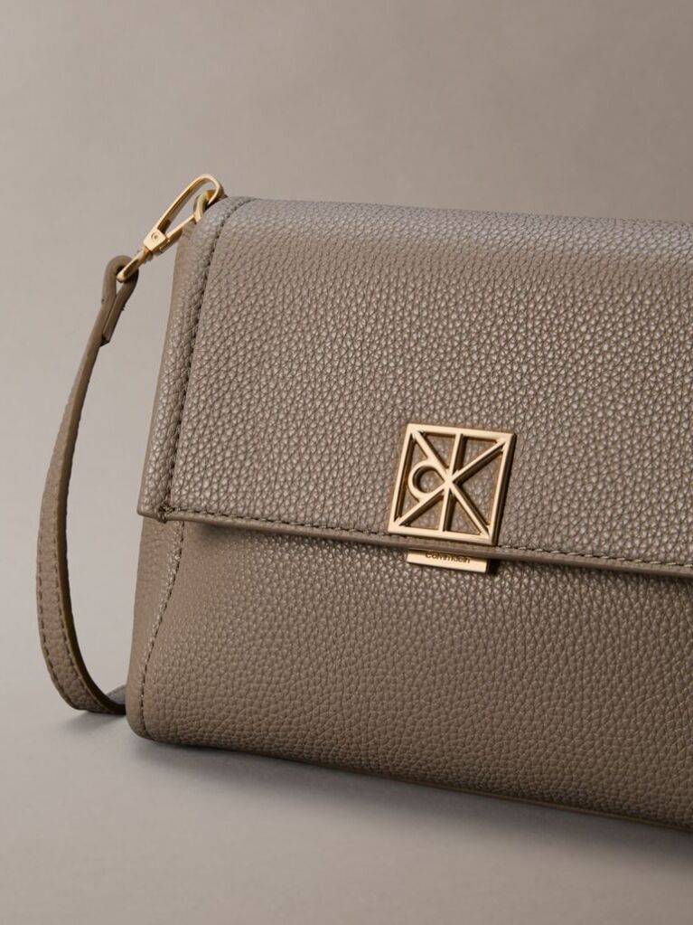 Bej Geanta Crossbody Din Piele Granulata  Femei