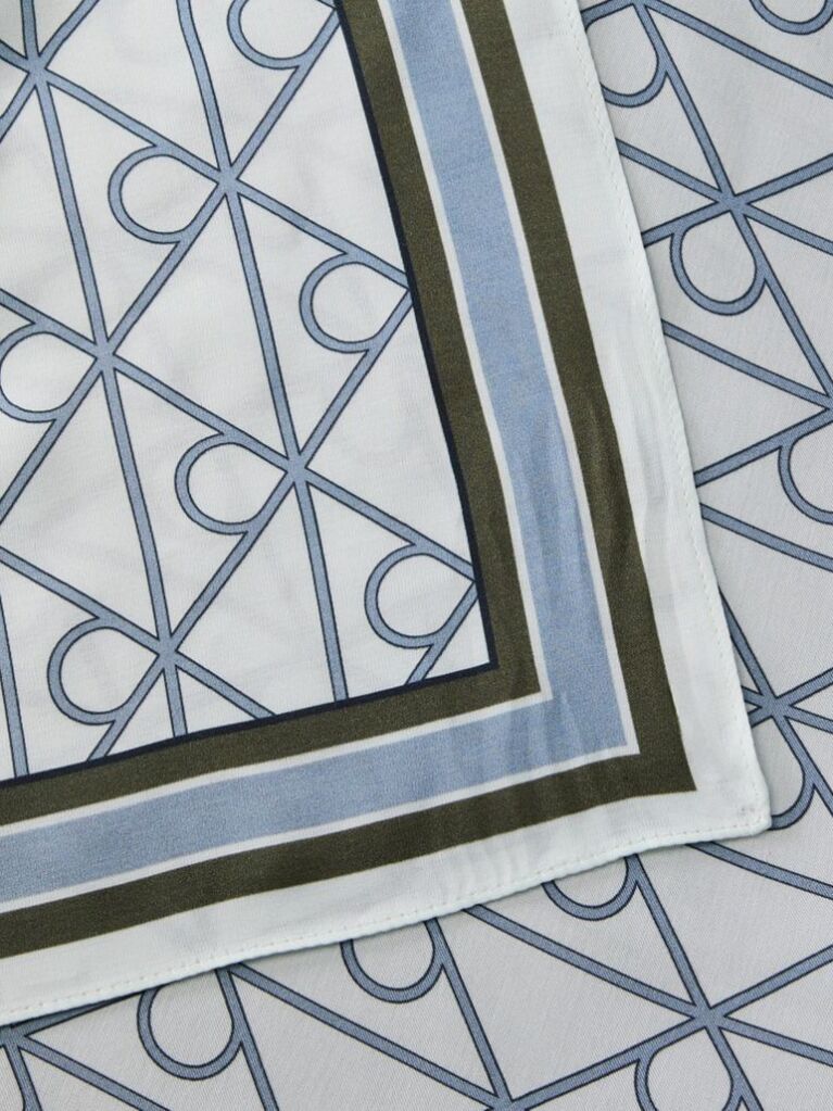 Albastru Esarfa Patrata Tip Bandana Cu Emblema Logo  Femei