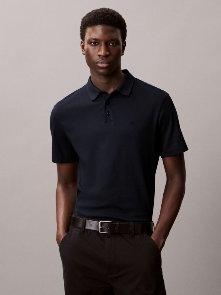Blue Pima Cotton Polo Shirt  Men