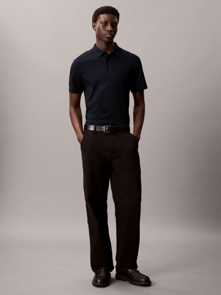 Blue Pima Cotton Polo Shirt  Men