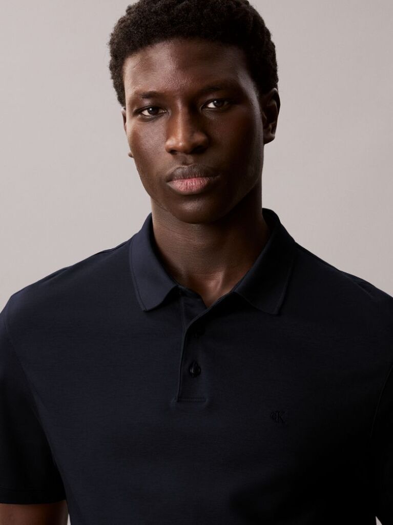 Blue Pima Cotton Polo Shirt  Men