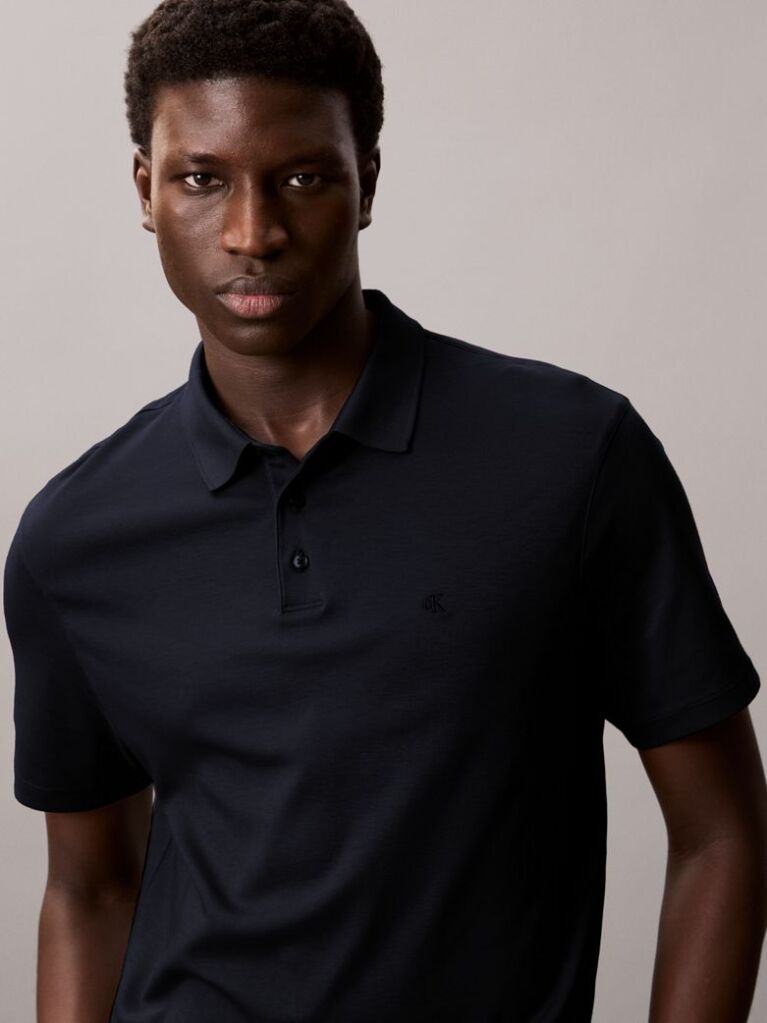 Blue Pima Cotton Polo Shirt  Men