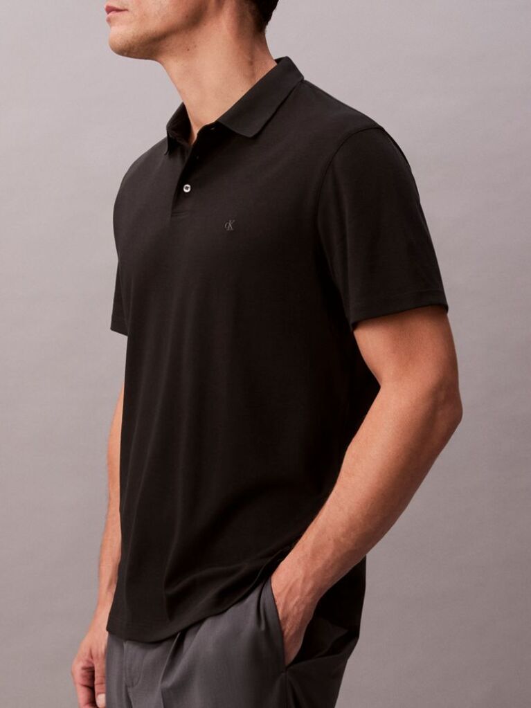 Black Pima Cotton Polo Shirt  Men
