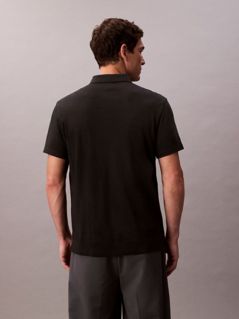 Black Pima Cotton Polo Shirt  Men