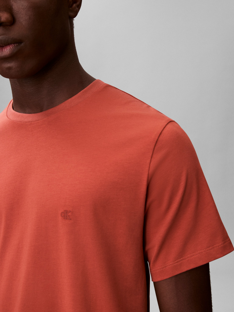 Brown Short Sleeve Stretch Cotton Slim T-Shirt  Men