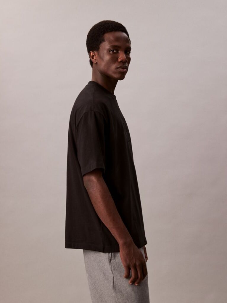 Negru Tricou Cu Maneca Scurta  Barbati