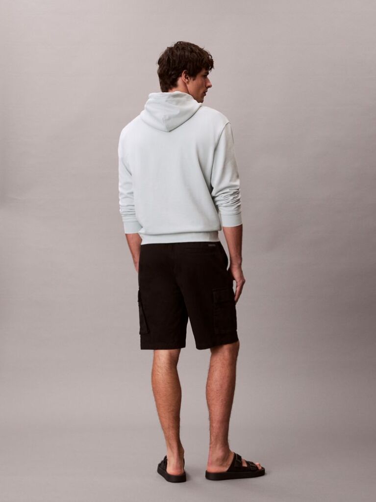 Negru Pantaloni Scurti Cargo Din Bumbac Twill  Barbati