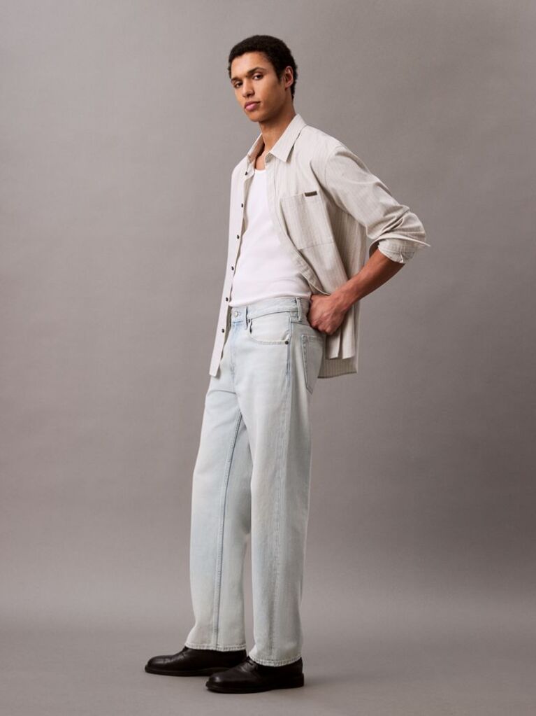 Blue 90's Straight Jeans  Men