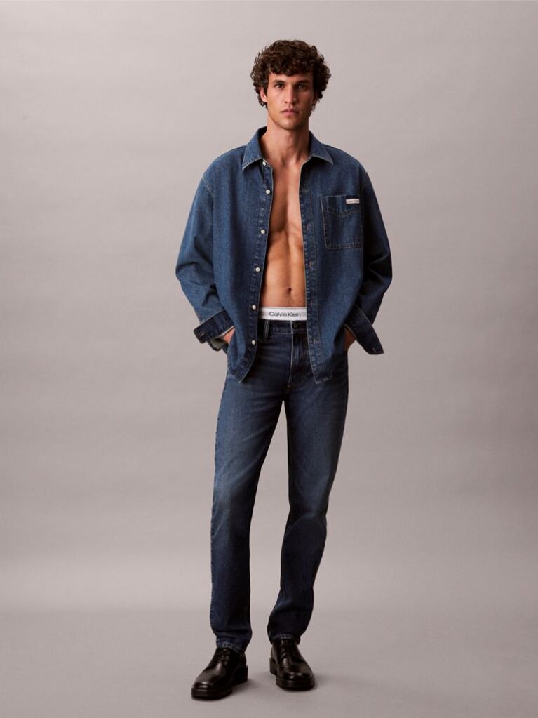 Denim Blugi Slim Cu Croiala Conica  Barbati