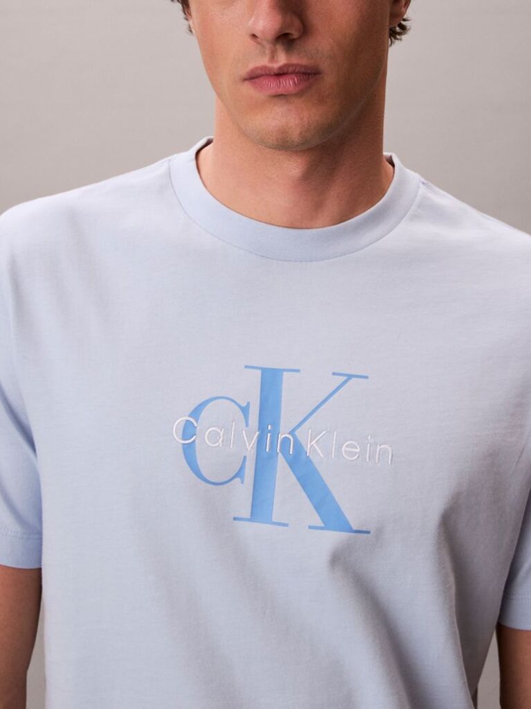Albastru Tricou Cu Logo Monograma  Barbati