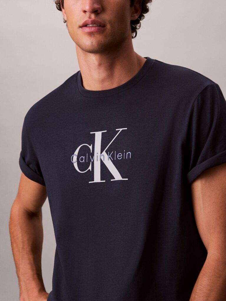 Albastru Tricou Cu Logo Monograma  Barbati