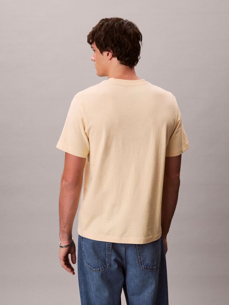 Galben Tricou Cu Logo Monograma  Barbati