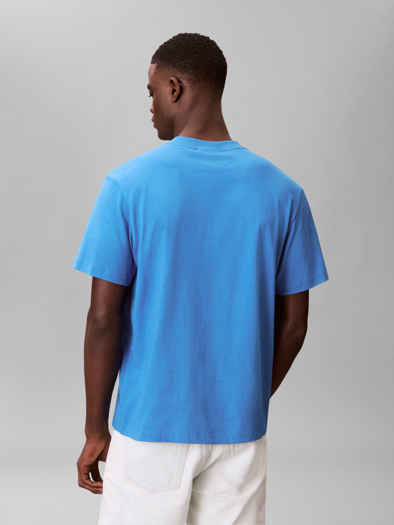 Blue Monogram Logo T-Shirt  Men