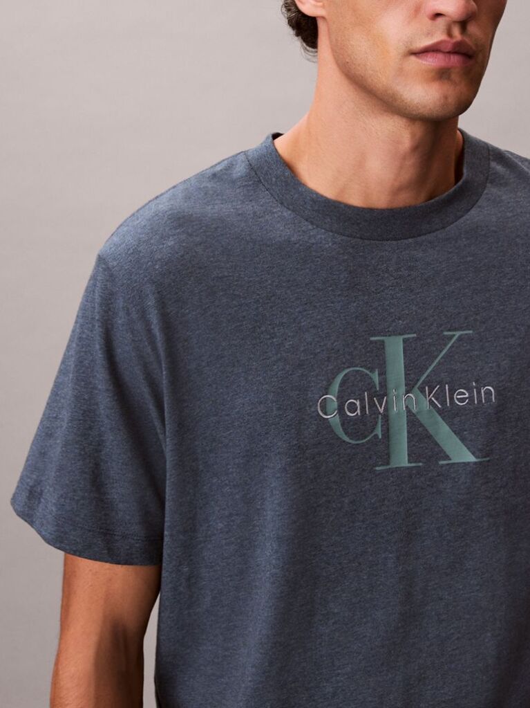 Albastru Tricou Cu Logo Monograma  Barbati