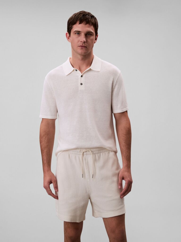 Alb Pantaloni Scurti Waffle  Barbati