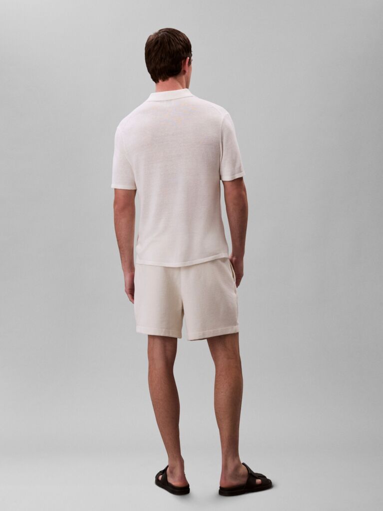 Alb Pantaloni Scurti Waffle  Barbati