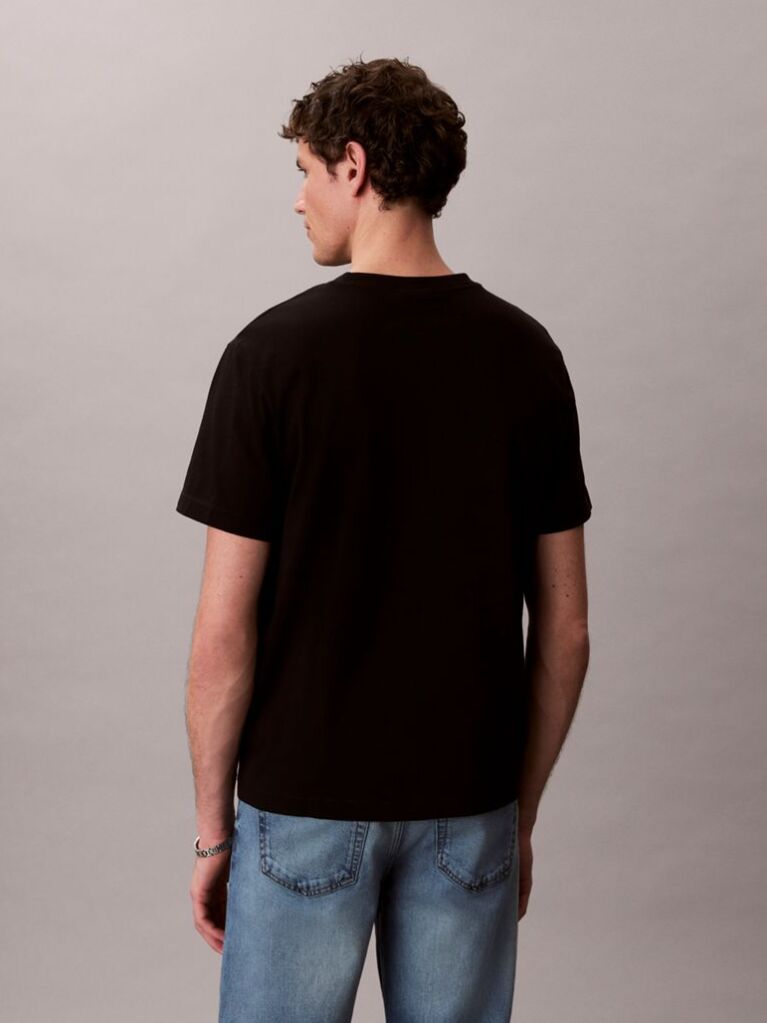 Black Embroidered Monogram Relaxed T-Shirt  Men