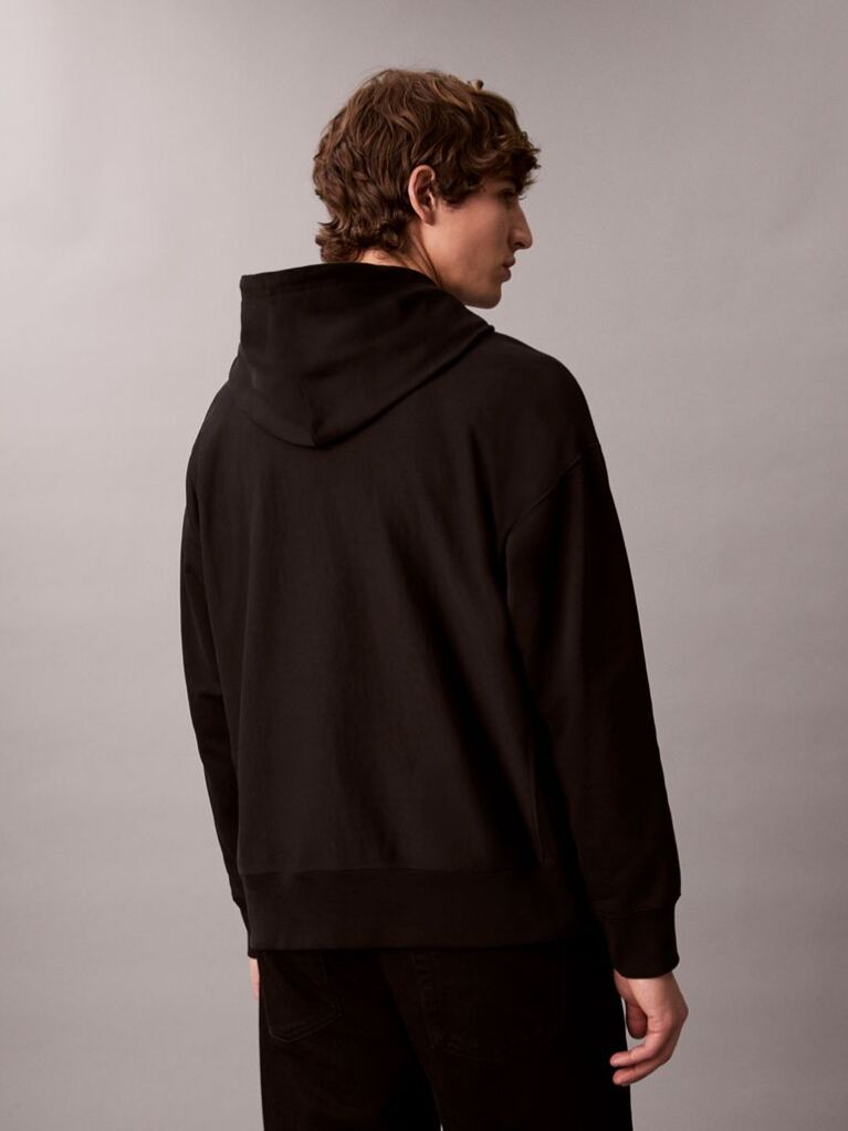 Black Premium Fleece Relaxed Hoodie  Men