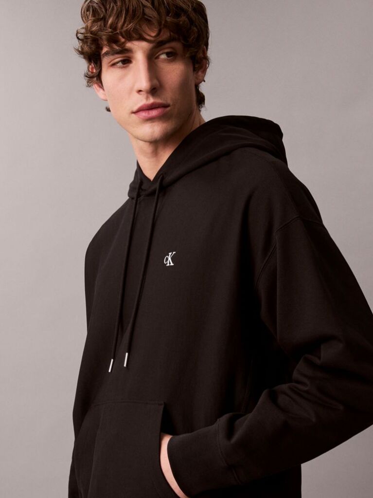 Black Premium Fleece Relaxed Hoodie  Men
