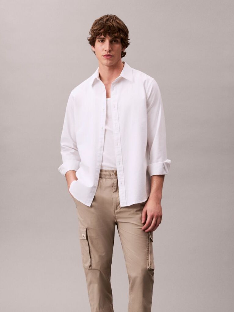 Kaki Pantaloni Cargo Cu Croiala Skinny Ripstop  Barbati