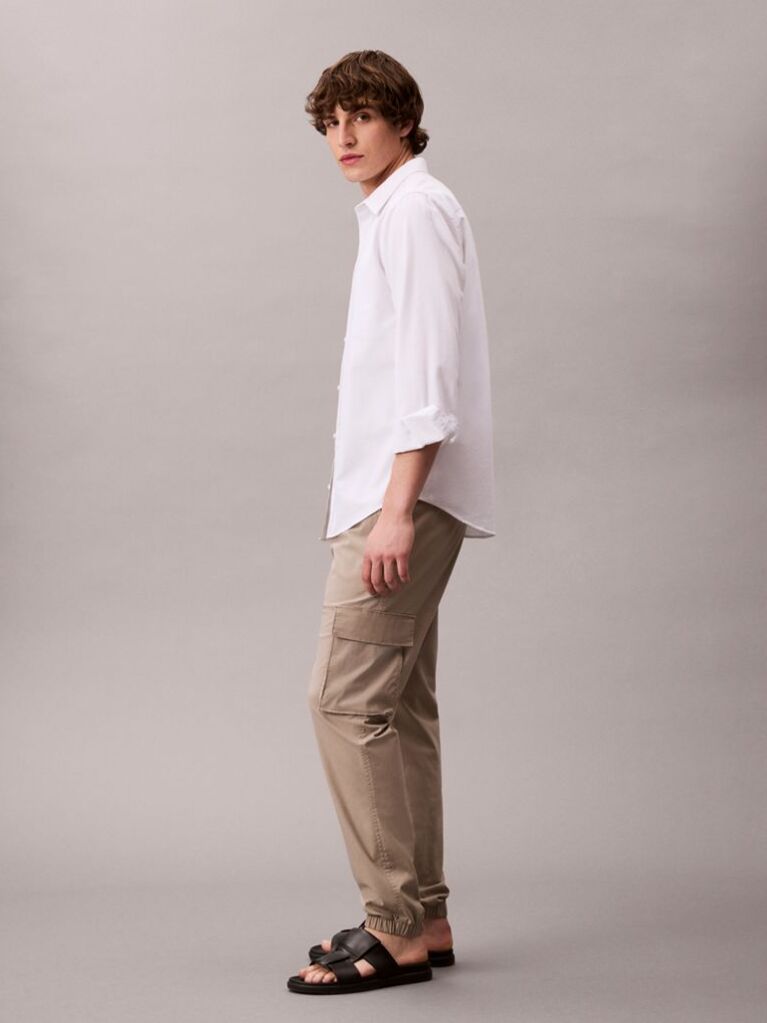 Kaki Pantaloni Cargo Cu Croiala Skinny Ripstop  Barbati