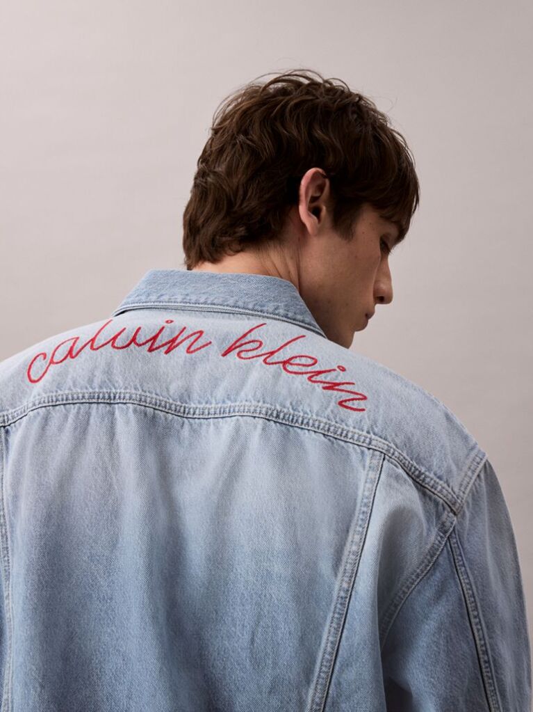 Denim Chain Stitch Logo 90s Trucker Jacket  Men