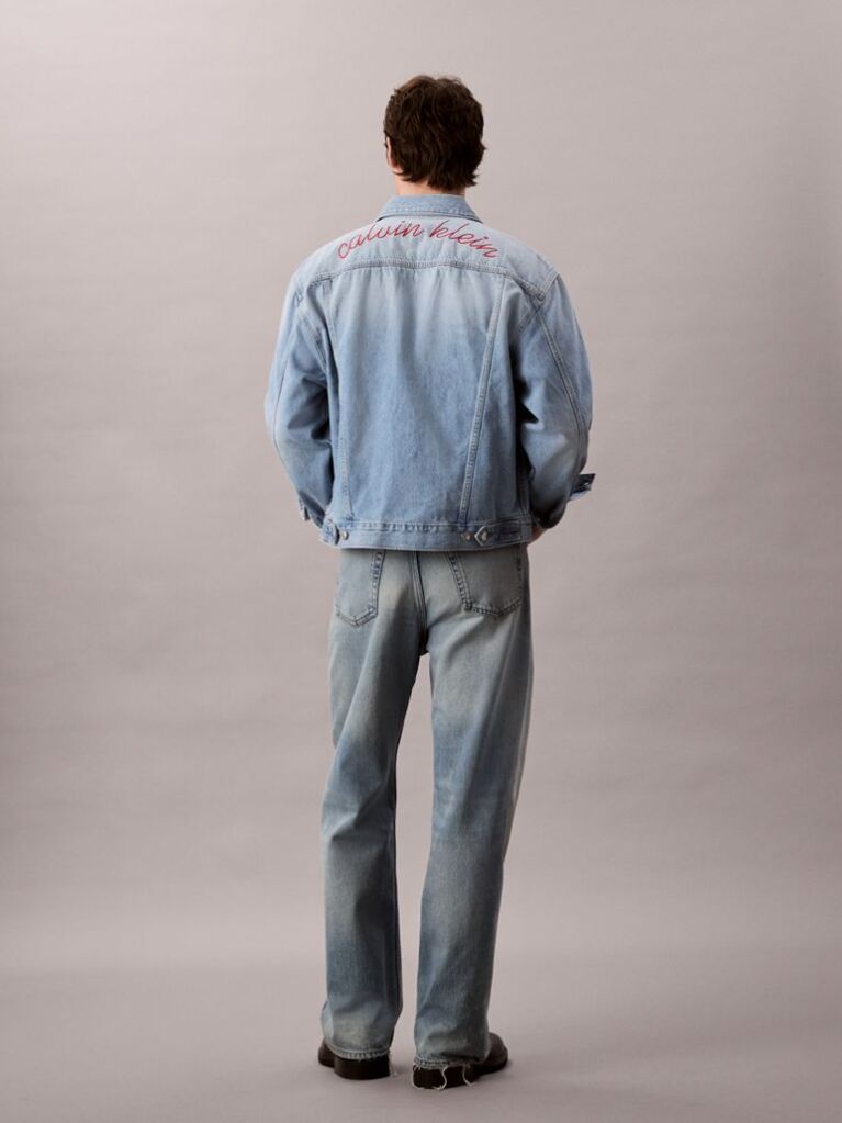 Denim Chain Stitch Logo 90s Trucker Jacket  Men