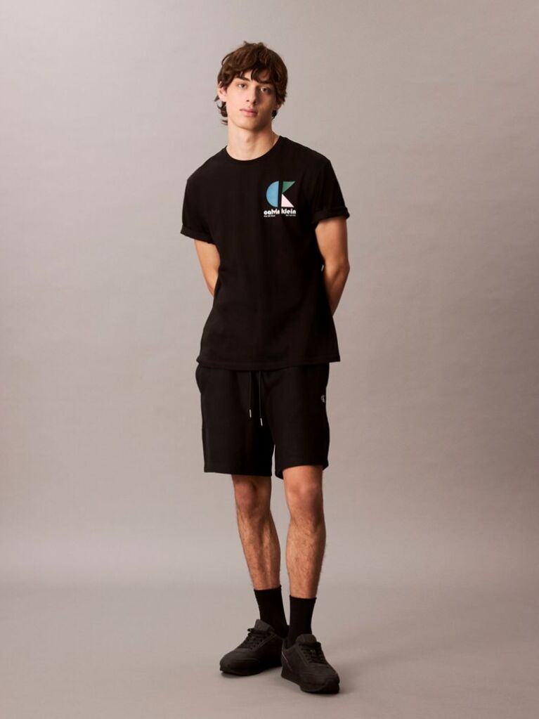 Negru Tricou Cu Logo Grafic  Barbati