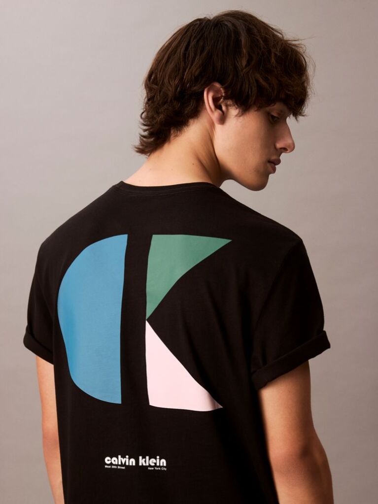 Negru Tricou Cu Logo Grafic  Barbati