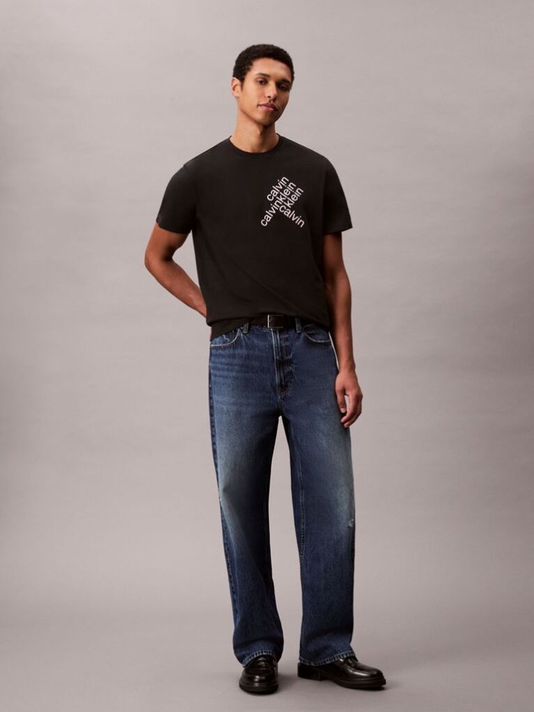 Negru Tricou Cu Maneca Scurta  Barbati