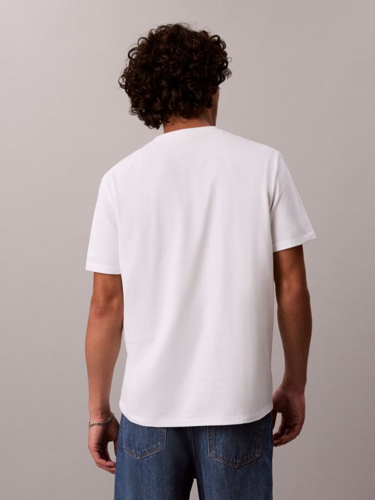 Alb Tricou Clasic Cu Maneci Scurta Si Monograma  Barbati