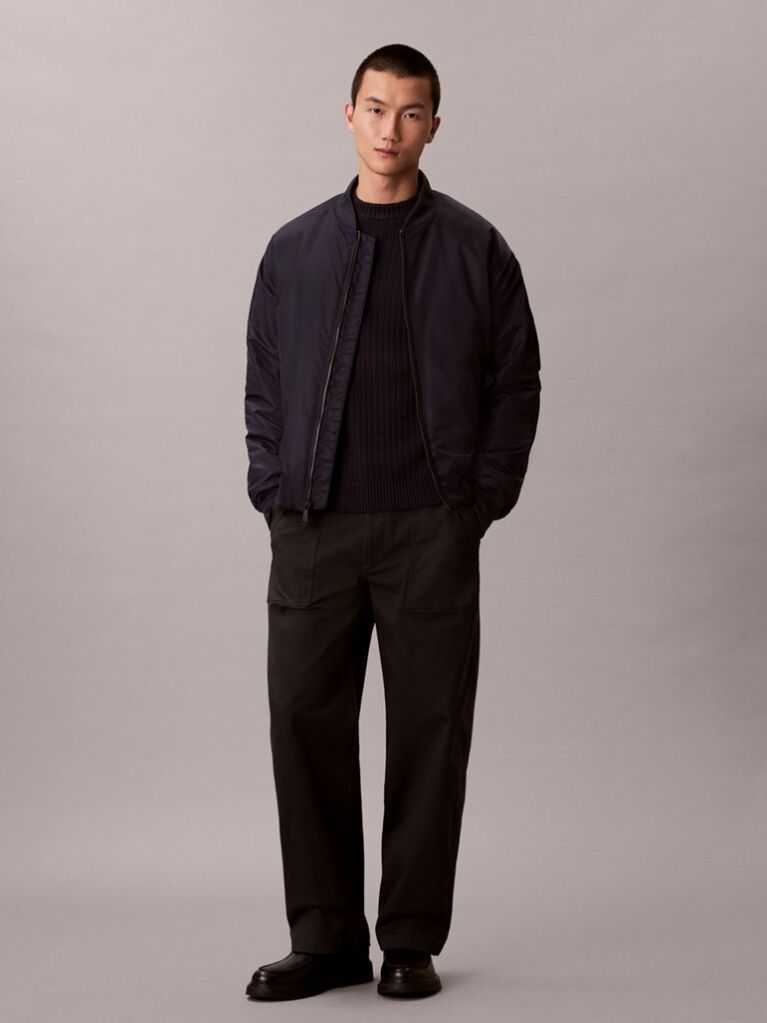 Black Ribbed Cotton Monogram Jumper  Men