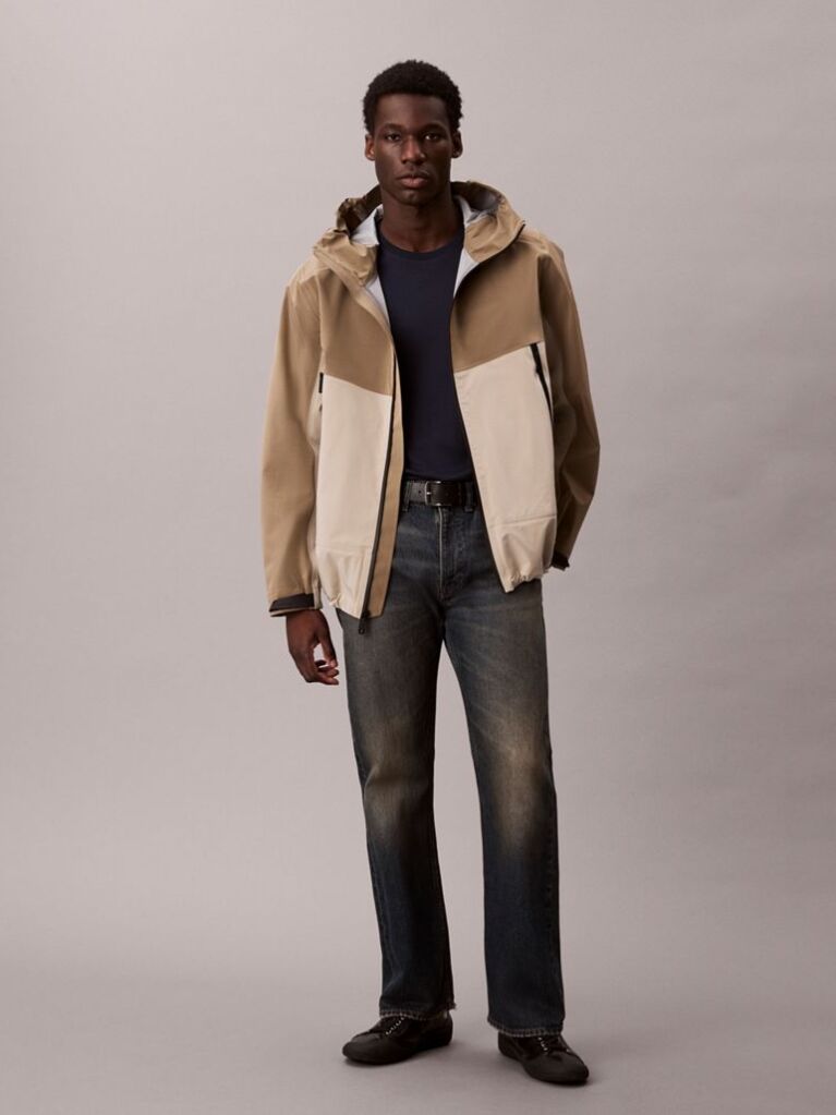 Bej Jacheta Windbreaker Din Material Tech Shell  Barbati