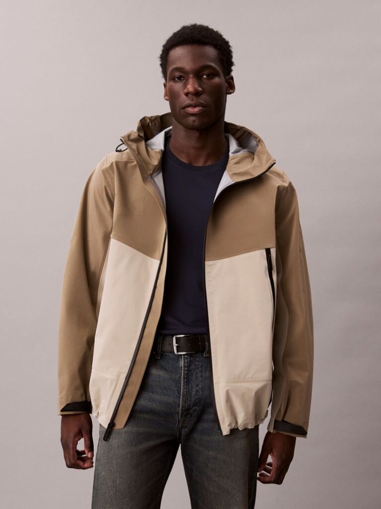 Bej Jacheta Windbreaker Din Material Tech Shell  Barbati
